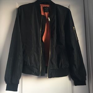 black bomber jacket